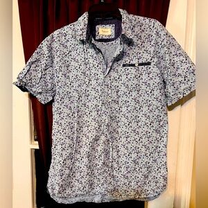 7 Diamonds Floral Kew Stone Short Sleeve Shirt Size Large